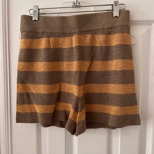 FP free people Beach Striped Brown and Tan Women's Shorts